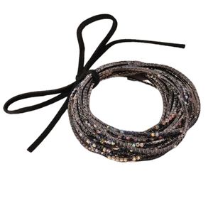 Black Gray Rhinestone Multicolor Bracelet 10 Strand NWT - (#0034)